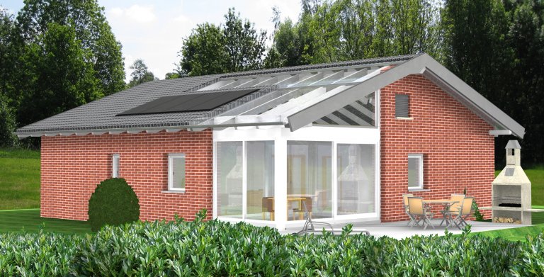 Planungsbeispiel Bungalow Bogenhaus 108SB10 von BioSolar